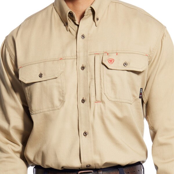 Ariat FR Solid Vent Shirt in Khaki